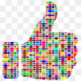 Colorful Pattern Thumbs Up Clip Arts - Clip Art, HD Png Download - thumbs up emoji png transparent