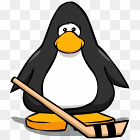 Club Penguin Rewritten Wiki - Penguin With A Hockey Stick, HD Png Download - hockey sticks png