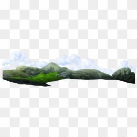 Distant Mountains And Clouds Vector Material 2592*712 - Mountain With Trees Png, Transparent Png - png mountains