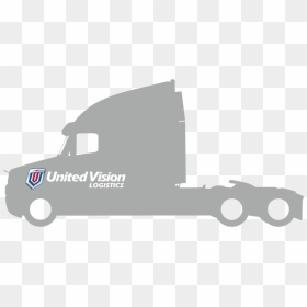 Uvl Branded Truck Silhouette Side View - Trailer Truck, HD Png Download - truck top view png