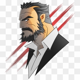 Anime Man With Beard, HD Png Download - hipster mustache png