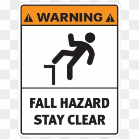 Warning Fall Hazard - Sign, HD Png Download - falling debris png
