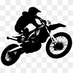 Dirt Bike Silhouette, HD Png Download - chopper motorcycle png