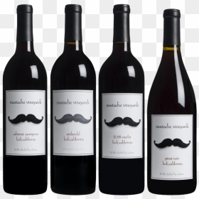 Wine Bottle, HD Png Download - hipster mustache png