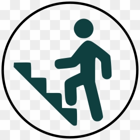 Man Climbing Stairs Icon , Png Download - Climbing Stairs Icon Png, Transparent Png - person walking up stairs png