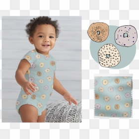 Bagel Polkadot Pairing A Trendy Food With Playful Illustration - Body Menino Meu Primeiro Dentinho, HD Png Download - polkadot png