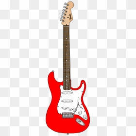 Drawing Guitar Red - Fender Stratocaster Svg, HD Png Download - fender stratocaster png