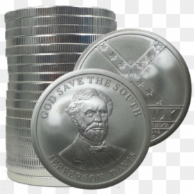 Jefferson Davis Civil War Coin, HD Png Download - coin stack png