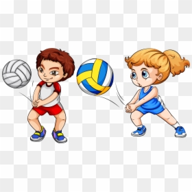 Volleyball Sports Clipart, HD Png Download - kids playing clipart png