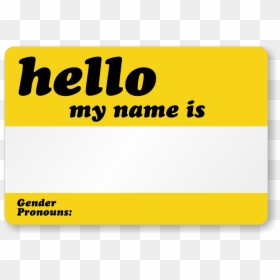 Name Tag With Pronouns, HD Png Download - hello my name is sticker png