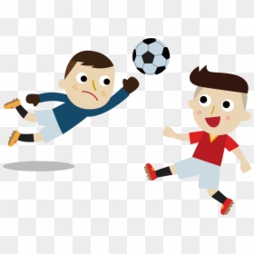 Cartoon Image Playing Football, HD Png Download - kids playing clipart png