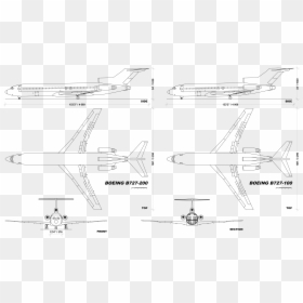 Boeing 727 Dimensions, HD Png Download - 200 png