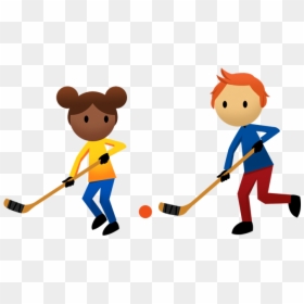 Kids Playing Hockey Clipart, HD Png Download - kids playing clipart png