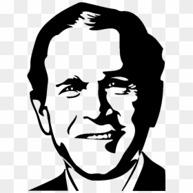 George W Bush Stencil, HD Png Download - george bush face png