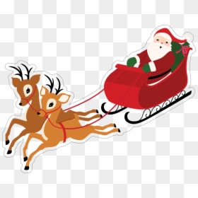 Santa's Sleigh Print & Cut File - Santa Claus, HD Png Download - santas sleigh png