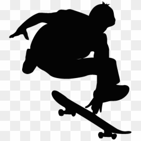 Silhouette Skater, HD Png Download - skateboard silhouette png