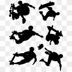 Free Skateboard Silhouettes, HD Png Download - skateboard silhouette png