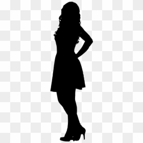 Woman Black Silhouette Png, Transparent Png - standing silhouette png