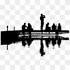 Silhouette Lake Clip Art, HD Png Download - standing silhouette png