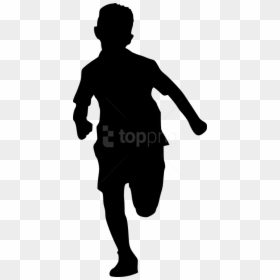 Silhouette Of Person Running Away, HD Png Download - standing silhouette png