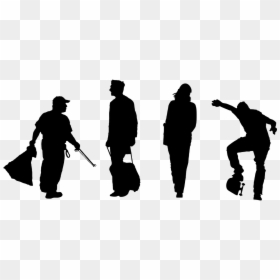 Silhouette Walking People Png, Transparent Png - standing silhouette png