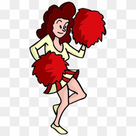 Cheerleader Cartoon Clipart, HD Png Download - cheerleader clipart png