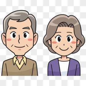 Elderly Cartoon Couple - Laughing Husband And Wife Cartoon, HD Png Download - elderly png