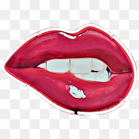 Transparent Biting Lip Clipart - Kylie Jenner Lip Bite, HD Png Download - cartoon lips png