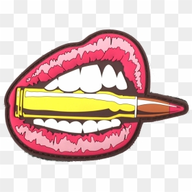 Transparent Patriot Clip Art - Mouth With A Bullet, HD Png Download - cartoon lips png
