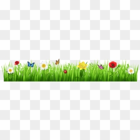 Spring Flowers Border Png - Spring Flowers Clipart Transparent Background, Png Download - grass png images