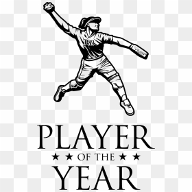 Softball Player Drawing At Getdrawings - Player Of The Year Logo Png, Transparent Png - softball player png