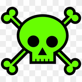 Green Pirate Skull No Background Clipart & Clip Art - Skull And Bones Drawing, HD Png Download - pirate skull and crossbones png