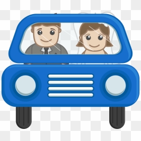 Transparent Cute Car Clipart - Cartoon Couple In Car Png, Png Download - front of car png