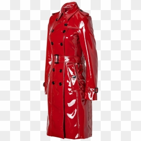 Burberry London Lacquer Red Queenscourt Trench Coat - Red Vinyl Trench Coat, HD Png Download - trench coat png