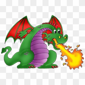 Cartoon Art Dinosaur Spitfire - Fire Breathing Dragon Clipart, HD Png Download - fire breathing dragon png