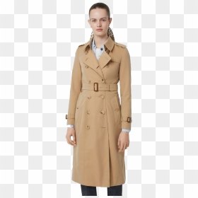 Belted Long Coat Png Image Background - Overcoat, Transparent Png - trench coat png