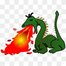 Dragon Blowing Fire Cartoon, HD Png Download - fire breathing dragon png
