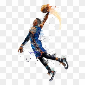 Nba Drawing Wallpaper Transparent Png Clipart Free - Dunking Basketball Player Drawing, Png Download - nba players png