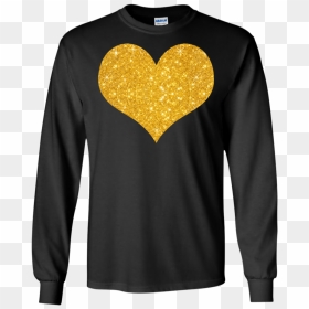 Gold Glitter Heart - T-shirt, HD Png Download - glitter heart png