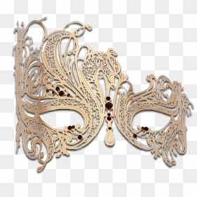 Gold Series Swan Metal Filigree Laser Cut Venetian - Mask, HD Png Download - gold masquerade mask png