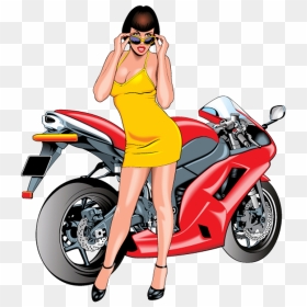 Cartoon Hot Beautiful Girl , Png Download - Sexy On Motorcycle Vector, Transparent Png - beautiful girl png