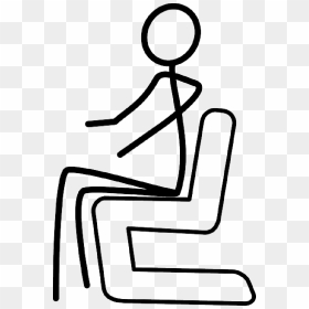 Computer, Stick, Outline, People, Man, Figure, Sleeping - Stick Figure Sitting Down, HD Png Download - stick people png