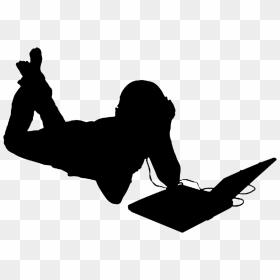 Silhouette Photography Computer - Laptop Silhouette, HD Png Download - computer silhouette png