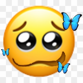 #nervous #butterflys #crush #love #emoji #custom #customemoji - Cry Peace Sign Emoji, HD Png Download - nervous emoji png