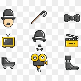 Charlie Chaplin Icons Vector - Icono Charles Chaplin, HD Png Download - mustache vector png