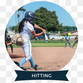 Girls Playing Softball With Brown Hair, HD Png Download - softball player png
