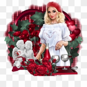 Happy V Day, You Look Like, 3d Girl, Beautiful Ladies, - Garden Roses, HD Png Download - beautiful girl png