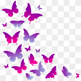 Purple Butterflies Flying Butterfly Wall Sticker - Frases Para A Parede Do Quarto, HD Png Download - flying butterfly png