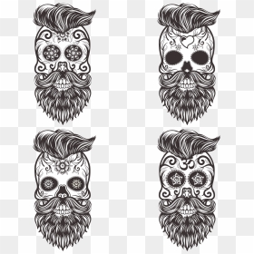 Calavera Skull Euclidean Vector Drawing Day Of The - Transparent Skull Tattoo Png, Png Download - mustache vector png