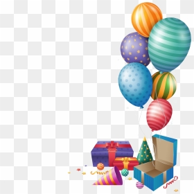 Happy Balloons Gift Vector - Happy Birthday Gift Png, Transparent Png - balloon vector png